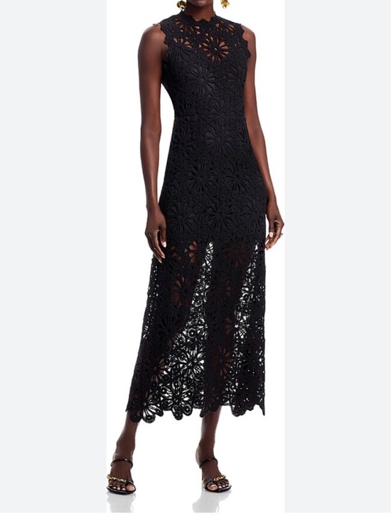 Aqua Dresses & Skirts - Aqua black Crochet Maxi Dress